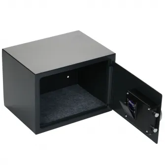 Seif din otel cu inchidere electronica si cheie Steinhaus, 250x350x250 mm, gri