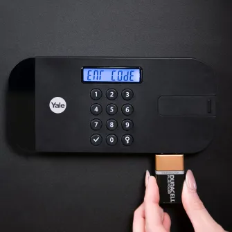 Seif electronic cu cifru Yale YSEM/250, 250x350x300 mm, metal, Negru