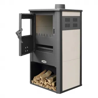 Semineu pe lemne, brichete si carbuni Ferroli Padova F, 7.7kW, 2 kg/h, 49x46x93 cm