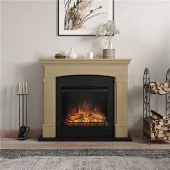 Semineu TAGU Helmi Natural Oak cu Focar Electric PowerFlame, 23 inch, FM463-OA1 + 23PF1A