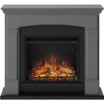 Semineu TAGU Helmi Solid Grey cu Focar Electric PowerFlame, 23 inch, FM463-GR3-23PF1A