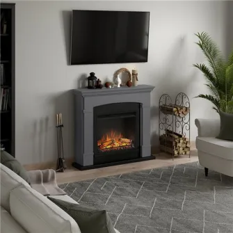 Semineu TAGU Helmi Solid Grey cu Focar Electric PowerFlame, 23 inch, FM463-GR3-23PF1A