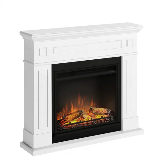 Электрокамин TAGU Larsen Pure White cu Focar Electric PowerFlame, 23 inch, FM462-WH1 + 23PF1A