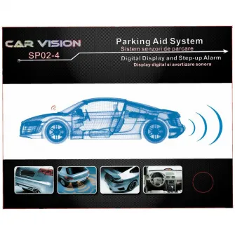 Senzori de parcare CAR VISION SP02-4 , afisaj cu LED-uri multicolor, plaja de detectare : 2,5 ~ 0.3 m