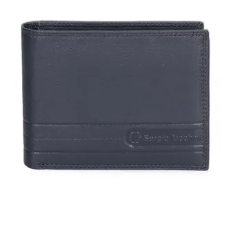 Sergio Tacchini, Portofel de piele cu logo discret 166975, Albastru inchis