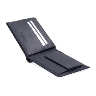 Sergio Tacchini, Portofel de piele cu logo discret 166975, Albastru inchis