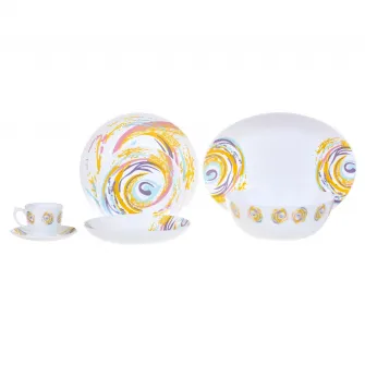 Serviciu de masa 32 de piese Eljado Decor Spiral, opal