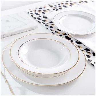 Serviciu de masa Ambition Aura Gold, portelan, 18 piese