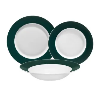 Serviciu de masa, Ambition Aura Green, portelan, 18 piese