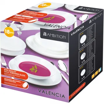 Serviciu de masa Ambition, Valencia, 18 piese, White