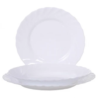 Serviciu de masa Eljado, opal alb rotund, 18 piese