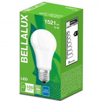 Set 10 becuri LED BELLALUX A100, E27, 13W (100W), 1521 lm, A+, temperatura lumina calda (2700K)