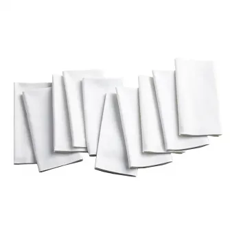 Set 10 bucati servetele masa Hotel Kotonia Home, 100% bumbac ranforce, 45x45 cm, alb