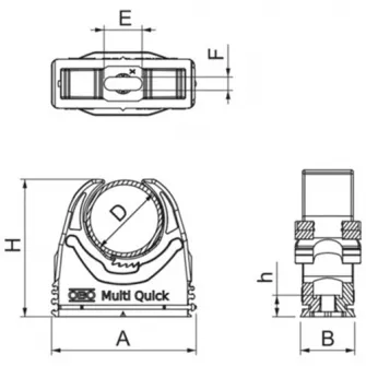 Set 10 Clema Multi-Quick OBO BETTERMANN 2475174, M-Quick 31-37LGR, 31-37mm