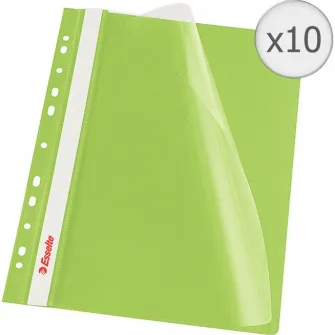 Set 10 dosare PP cu multiperforatii Esselte VIVIDA, A4, Verde