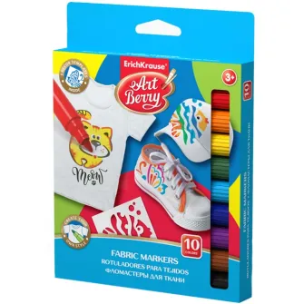 Set 10 Marker Tesaturi + 3 Carduri Sablon Artberry, ErichKrause