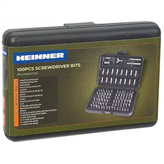 Set 100 biti si adaptor Heinner CTSM012, material chrome-vanadium