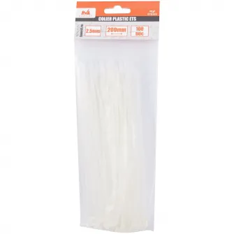 Set 100 buc coliere (soricei) plastic EvoTools 679365, 2.5x200 mm
