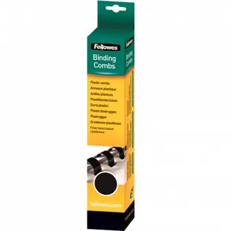 Set 100 buc spire Fellowes, plastic, 16 mm, negru, max 120 coli
