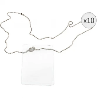 Set 10buc Lantisor metalic pentru ecuson, 80cm