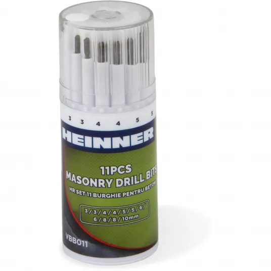 Set 11 burghie pentru beton Heinner VBB011, 3-10 mm dimensiune burghie