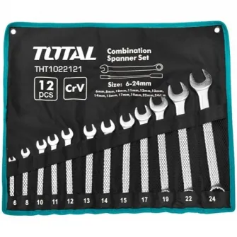 Set 12 chei combinate fixe/inelare 6-24mm Total THT1022121