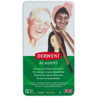 Set 12 creioane acuarela Derwent Academy™, tonurile pielii, calitate superioara