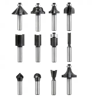 Set 12 freze KWB Einhell, 6-16 mm, 8 mm diametru ax, pentru lemn