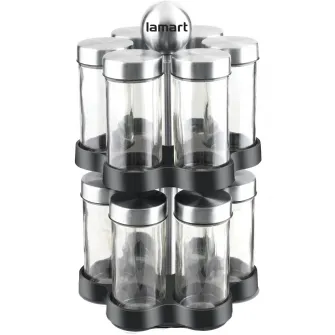 Set 12 recipiente condimente Lamart Steel, 25 x 4 cm