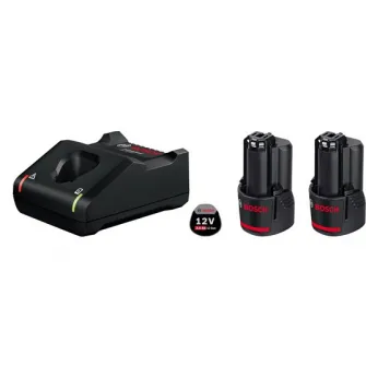Set 2 acumulatori Li-Ion Bosch Professional GBA, 12 V, 2.0 Ah + incarcator GAL 12V-40 + cutie carton