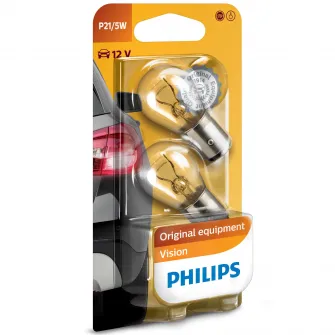 Set 2 Becuri auto auxiliare cu halogen Philips P21/5W, 12V, 5W