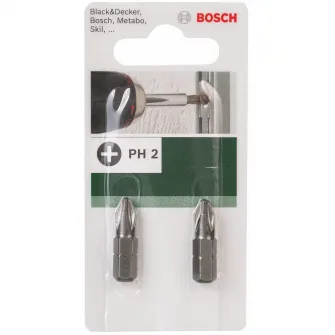 Set 2 biti PH2 Bosch, lungime 25 mm