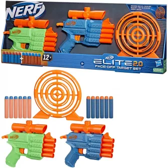 Set 2 blastere Nerf Elite 2.0 - Face Off Target Set, 12 proiectile