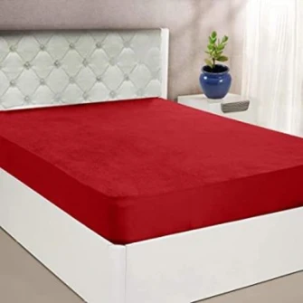 Set 2 bucati Cearsaf de pat cu elastic Kotonia Home, 100% bumbac, Ranforce, 160x200+20 cm, rosu