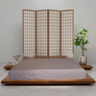 Set 2 bucati Cearsaf de pat cu elastic Kotonia Home, 100% bumbac, Ranforce, 160x200+20 cm, maro