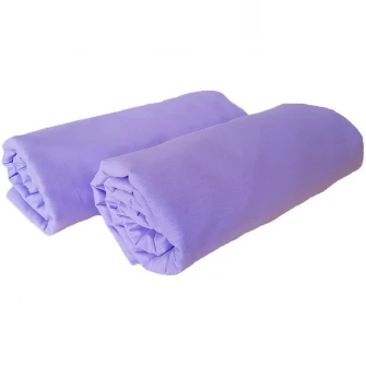 Set 2 bucati Cearsaf de pat cu elastic Kotonia Home, 100% bumbac, Ranforce, 180x200+30 cm, lila