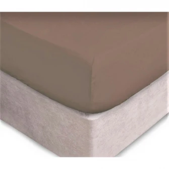 Set 2 bucati Cearsaf de pat cu elastic Kotonia Home, 100% bumbac, Ranforce, 160x200+20 cm, maro