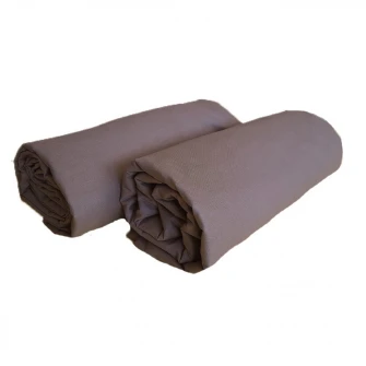 Set 2 bucati Cearsaf de pat cu elastic Kotonia Home, 100% bumbac, Ranforce, 160x200+20 cm, maro
