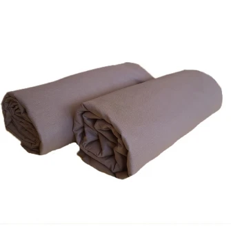 Set 2 bucati Cearsaf de pat cu elastic Kotonia Home, 100% bumbac, Ranforce, 90x200+20 cm, maro