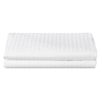 Set 2 bucati cearsaf de pat Hotel Kotonia Home, 100% bumbac, damasc, 150x240 cm, alb