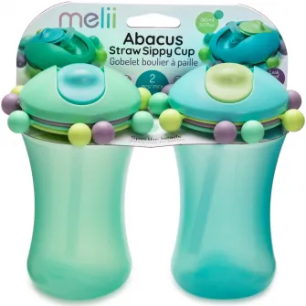 Set 2 cani cu pai Abacus pentru bebelusi Melii, albastru-verde