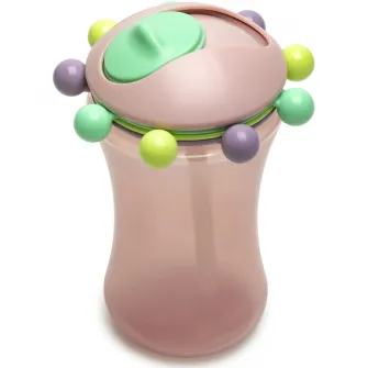 Set 2 cani cu pai Abacus pentru bebelusi Melii, roz-verde