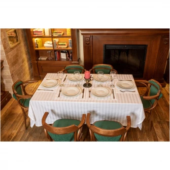Set 2 fete de masa Damasc Somnart, 150x180 cm, 100% bumbac damasc, 6 persoane