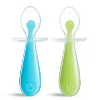 Set 2 Lingurite Munchkin, Pentru Bebelusi, Gentle Scoop, 6L+, Blue/Green