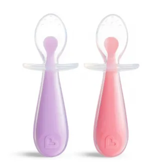 Set 2 Lingurite Munchkin, Pentru Bebelusi, Gentle Scoop, 6L+, Pink/Purple