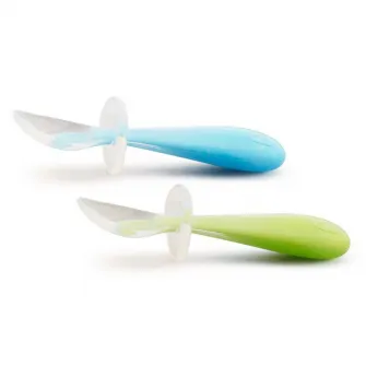 Set 2 Lingurite Munchkin, Pentru Bebelusi, Gentle Scoop, 6L+, Blue/Green