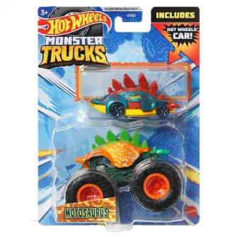 Set 2 masinute Hot Wheels Monster Truck - Motosaurus, scara 1:64