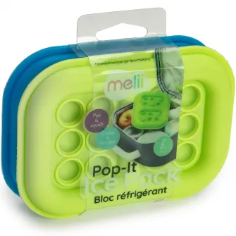 Set 2 pastile racire Pop It cutie pranz pentru copii Melii, blue-lime