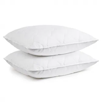 Set 2 perne matlasate Hotel Supplier, 40 x 40 cm, tesatura bumbac, lavabile la 90°C, nivel fermitate medie spre tare