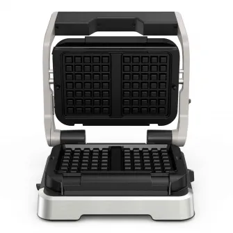 Set 2 placi pentru gofre Tefal XA730810, compatibile cu gratarul electric OptiGrill 4 in 1 si Optigrill 2 in 1, seriile GC774xx, GC773xx, GC772xx, aluminiu, invelis antiaderent, negru